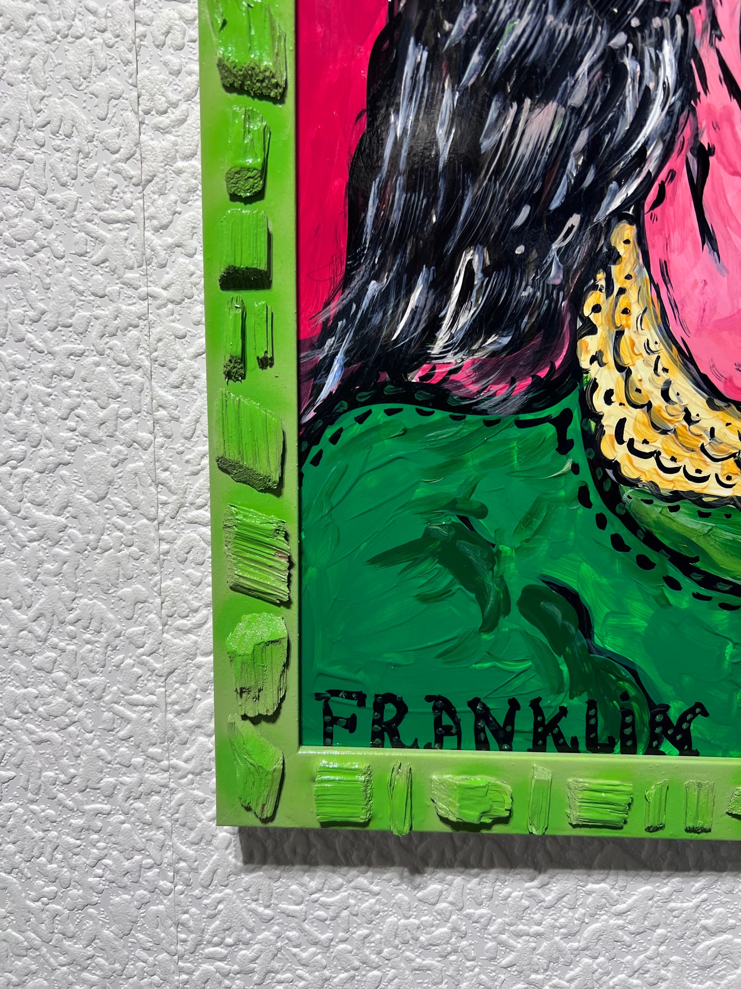 Original painting on board, Portrait of Benjamin Franklin signed Serg Graff, COA