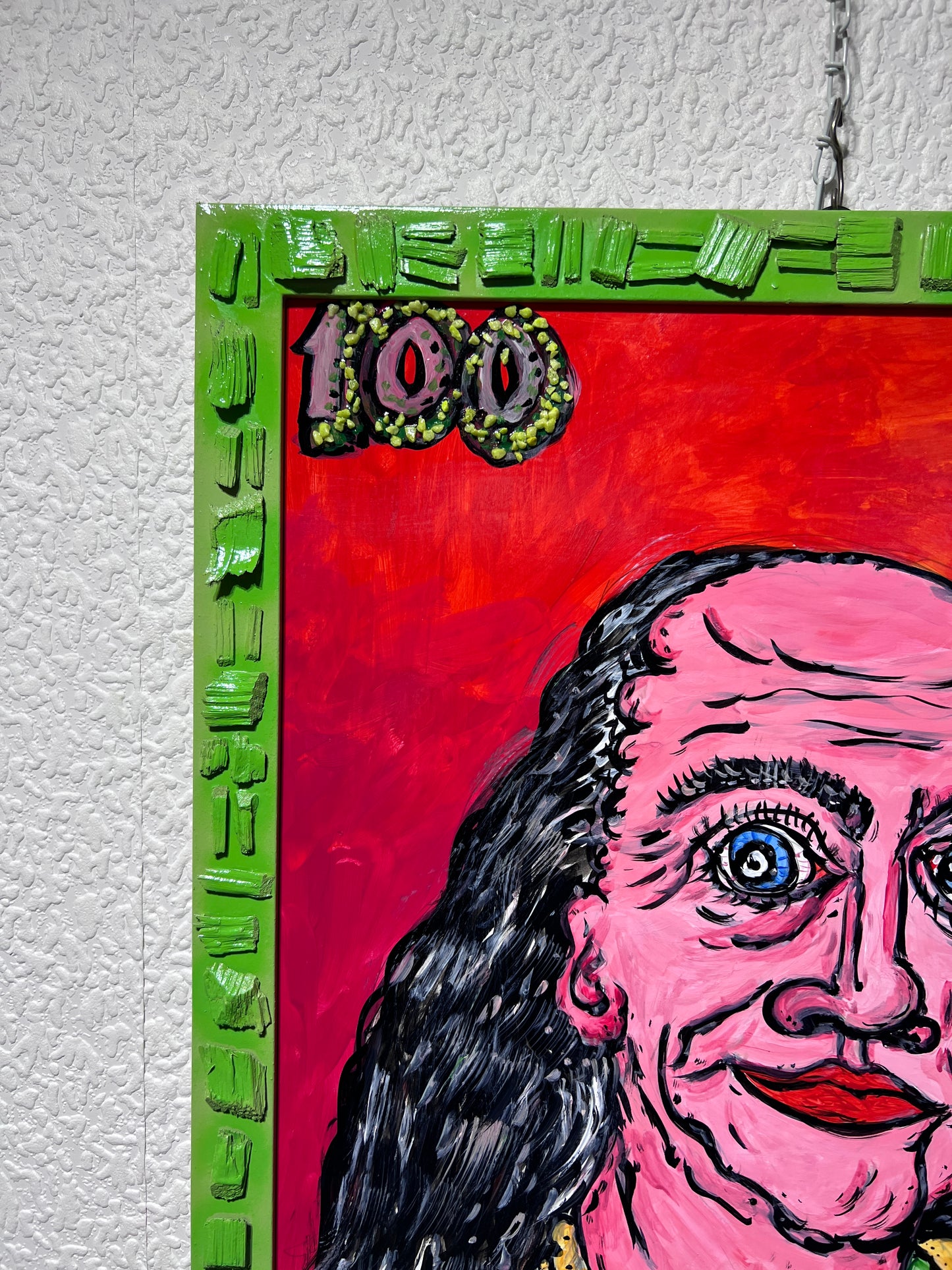 Original painting on board, Portrait of Benjamin Franklin signed Serg Graff, COA