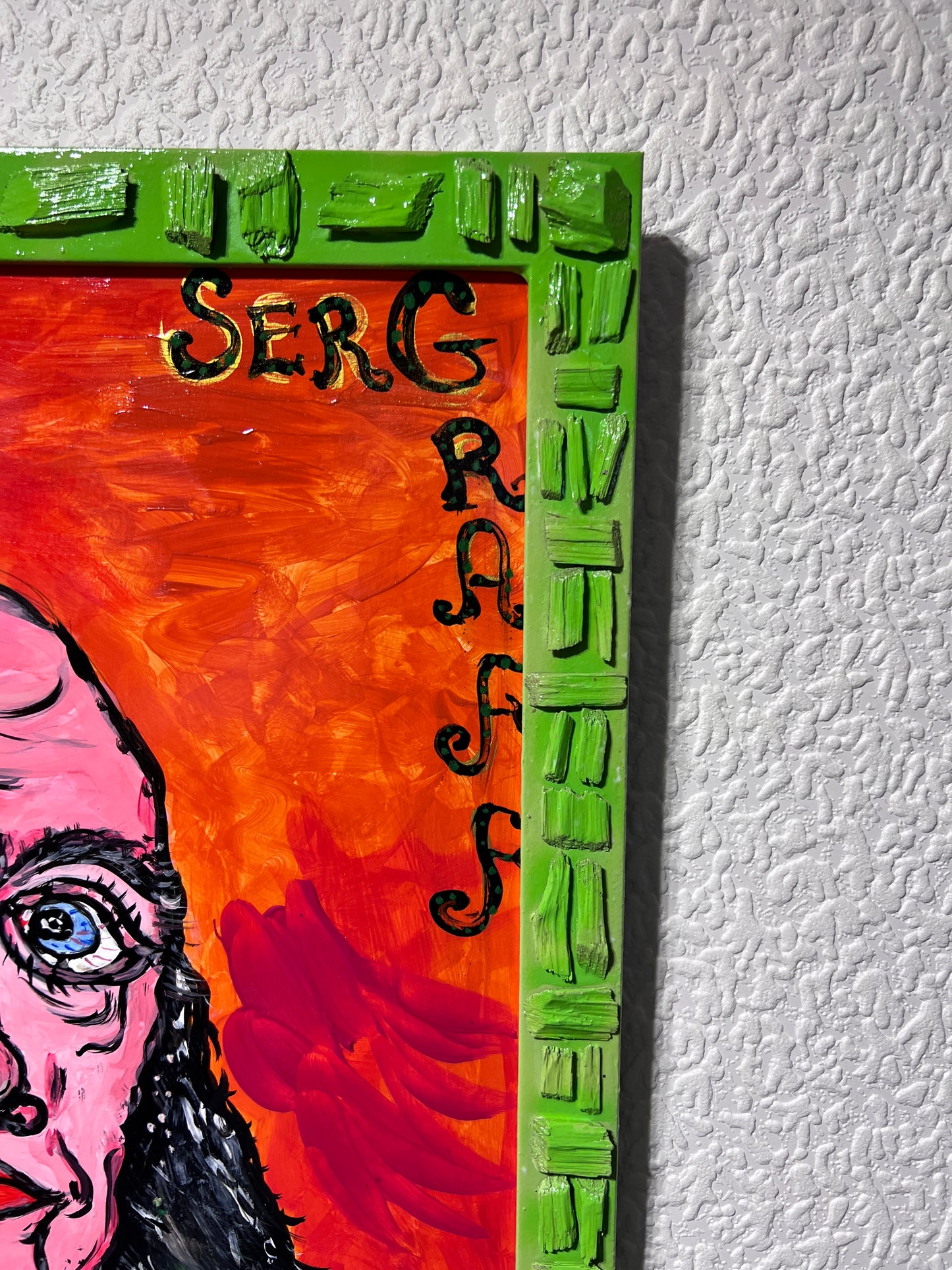 Original painting on board, Portrait of Benjamin Franklin signed Serg Graff, COA