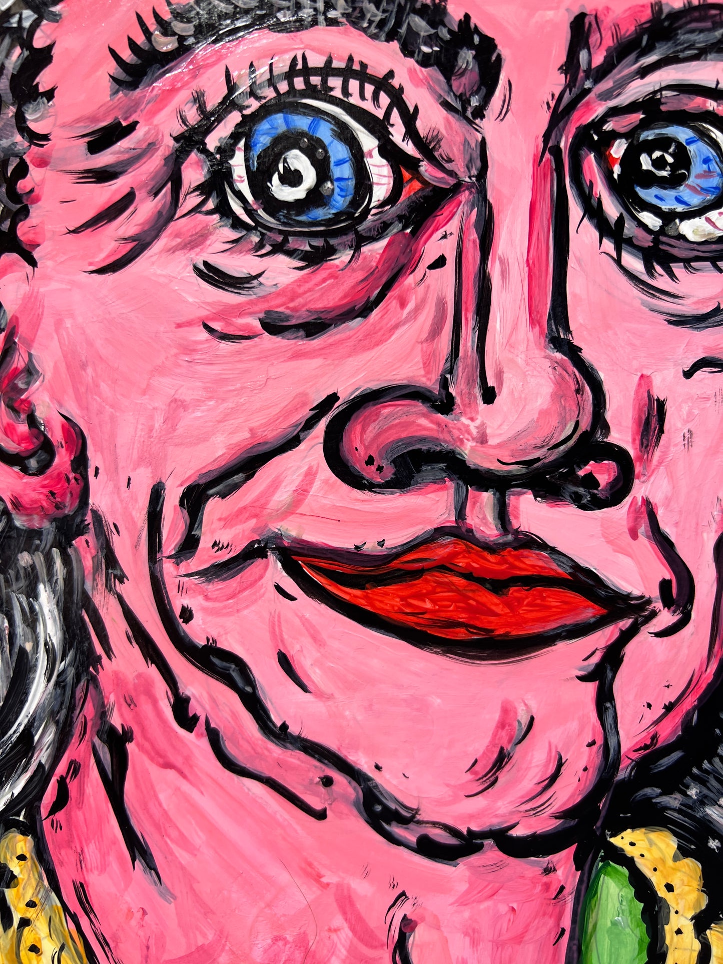 Original painting on board, Portrait of Benjamin Franklin signed Serg Graff, COA