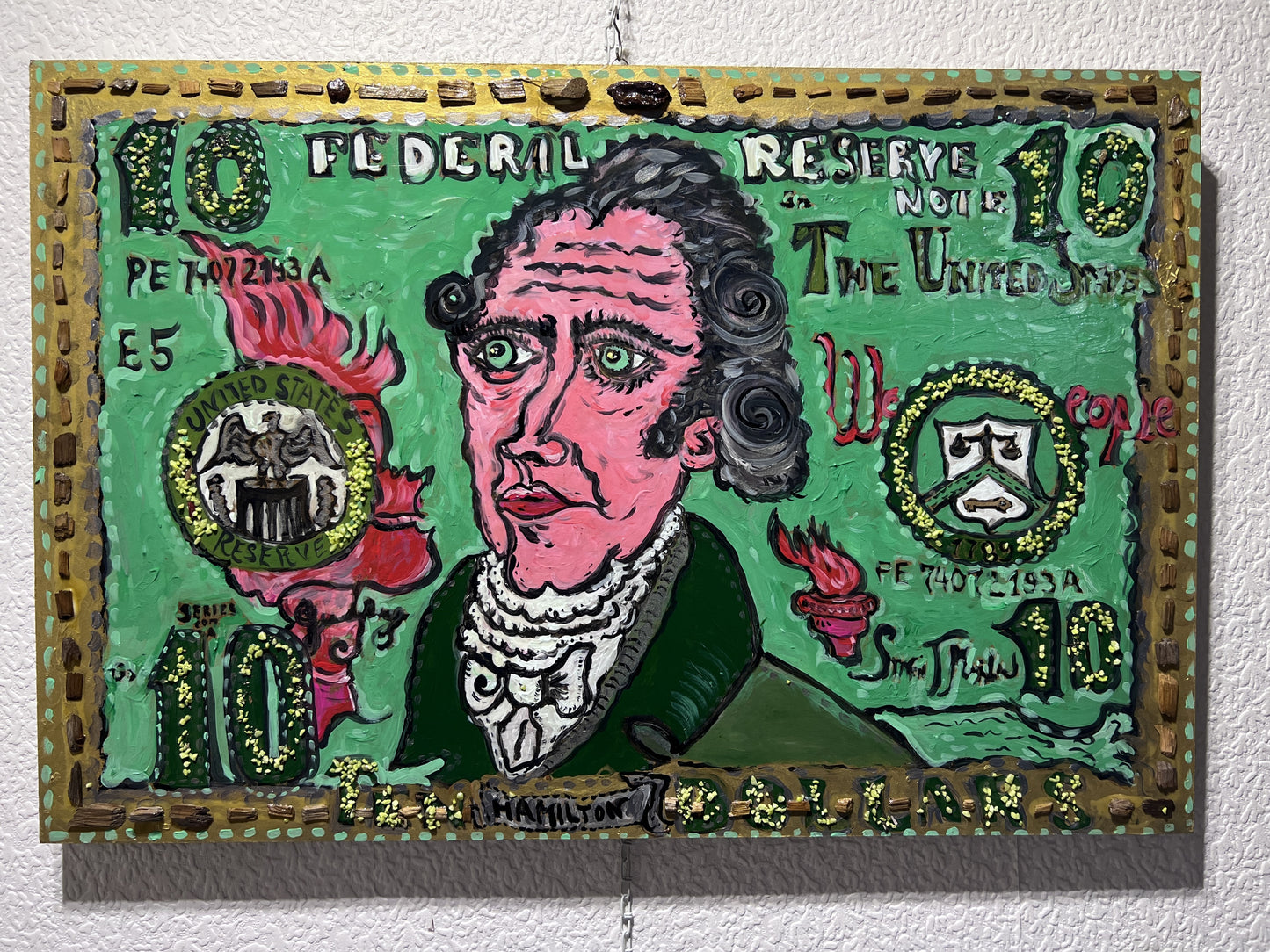 Original painting on board, portrait of Alexander Hamilton signed S. Graff, COA