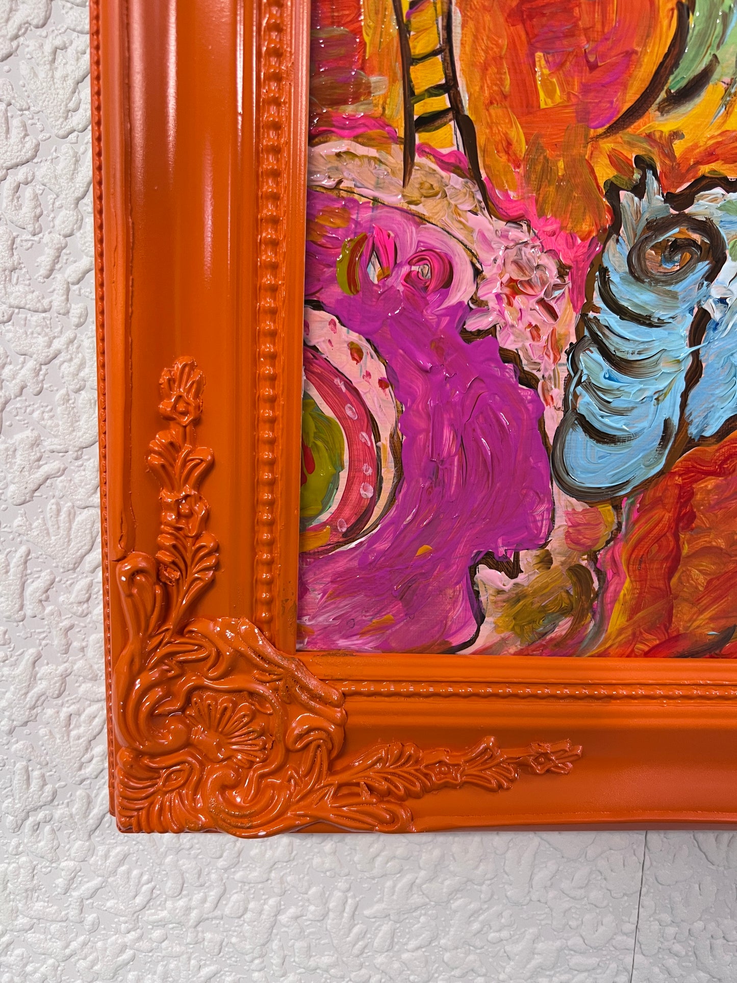 Original Abstract Painting on Canvas "Jump from the Painting" by Serg Graff COA