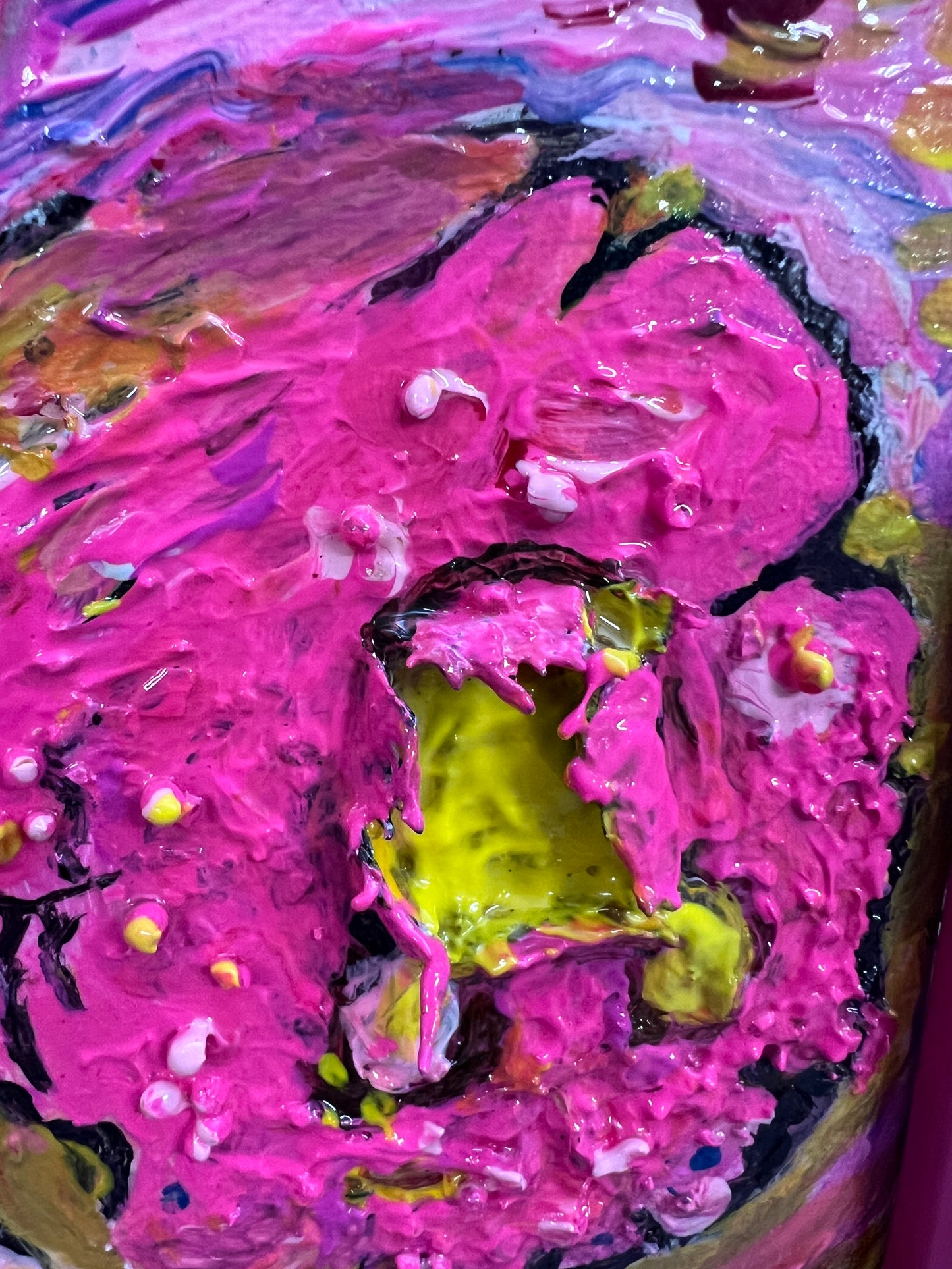 Abstract Acrylic/mixed media Painting on Canvas "Donut" by Serg Graff with COA