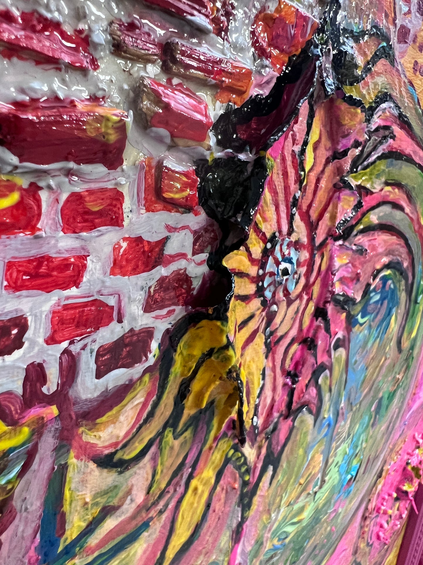 Abstract Acrylic/mixed media Painting on Canvas "Donut" by Serg Graff with COA