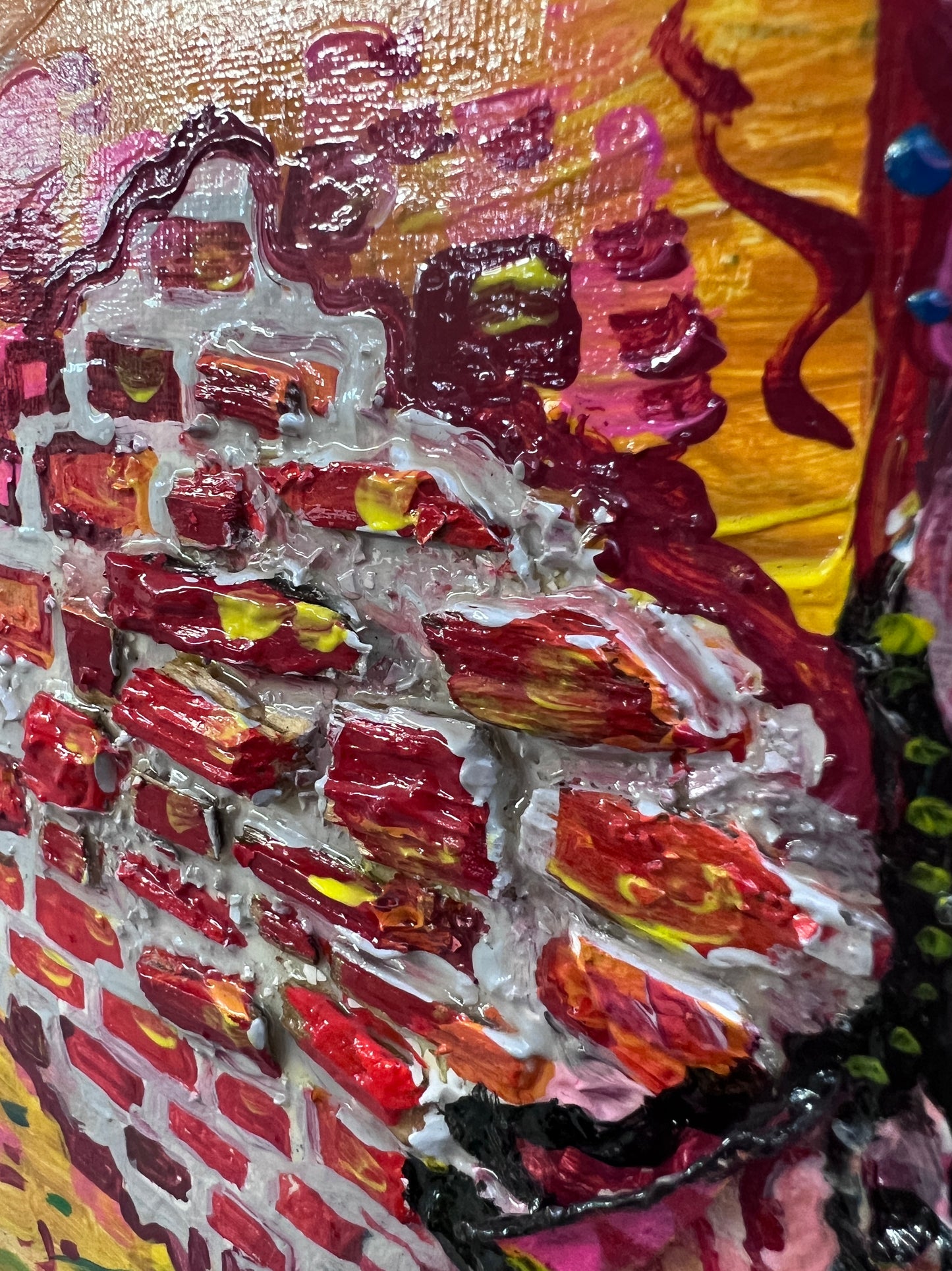 Abstract Acrylic/mixed media Painting on Canvas "Donut" by Serg Graff with COA
