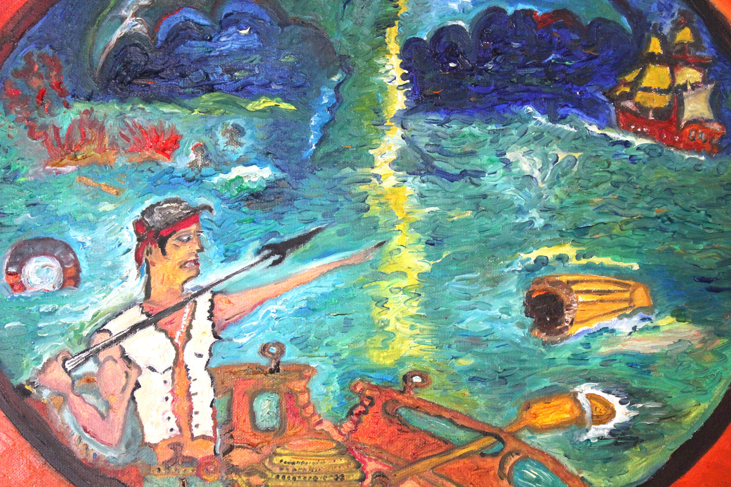 Original Oil Painting "Moby Dick" Style by Serg Graff, COA, Framed, Signed