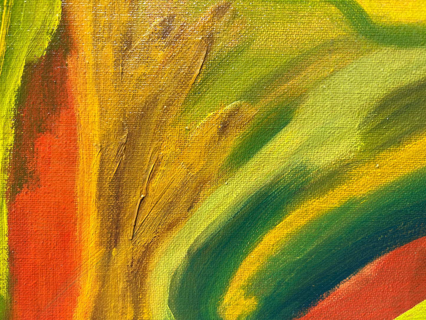 Virginia Barry Original Abstract Painting on Board, Custom Frame