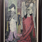 Large Original Vintage Abstract/figures Painting on Canvas, Signed Colvin