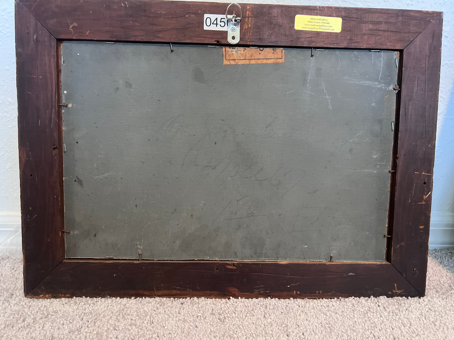 Antique 1906 Dutch Oil Painting Church Landscape Moonlit Scene Signed Framed