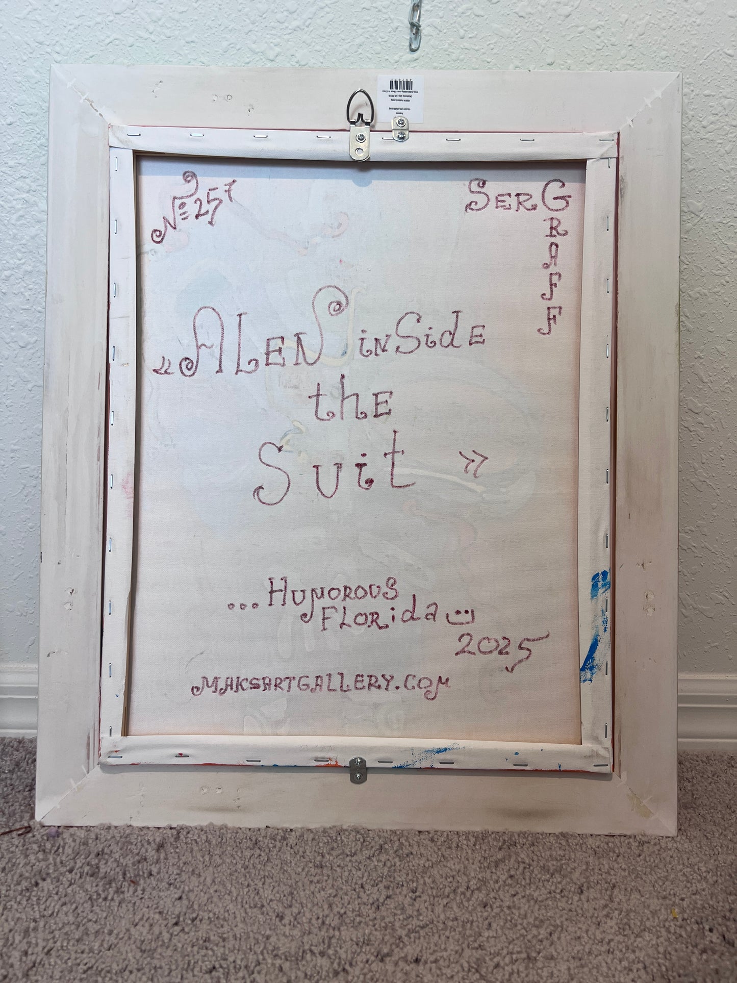 Original Painting on Canvas by Serg Graff, "Alen Inside the Suit ", Cosmic Art