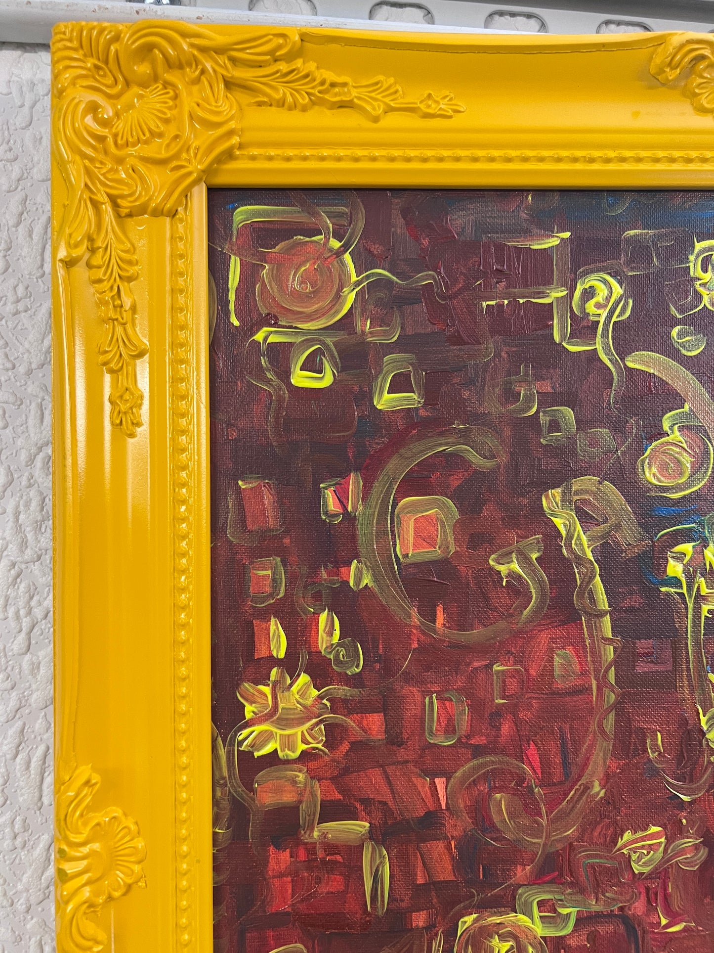Original Abstract Painting on Canvas "Fantasy 21" by Serg Graff COA, Framed