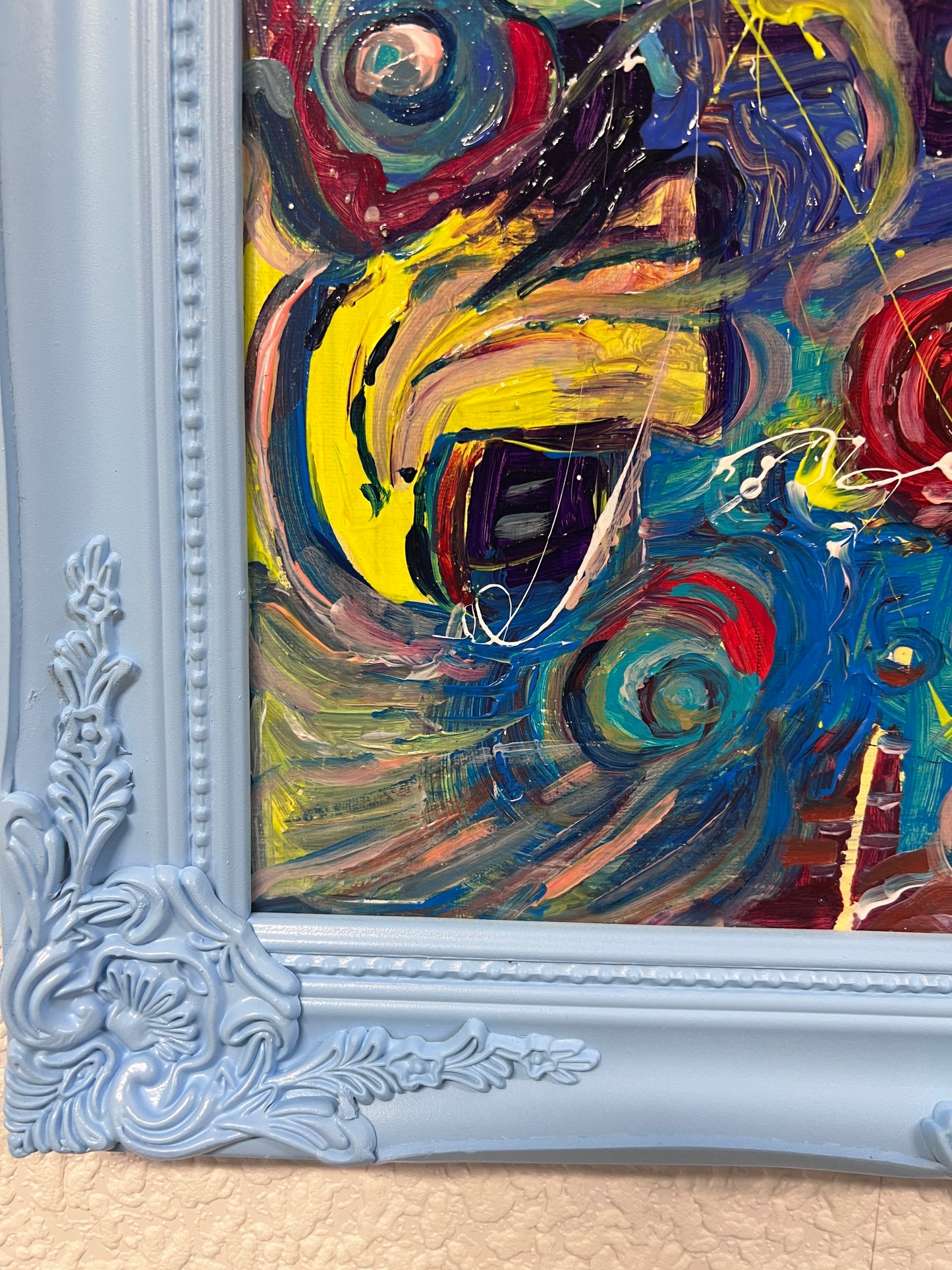 Original Abstract Painting on Canvas "Optimistic Creativity" by Serg Graff COA