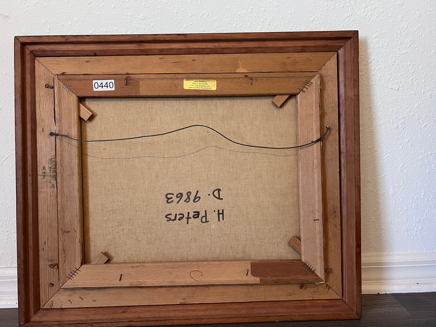 Vintage Marine Oil Painting Ship at Sea Signed H. Peters, Framed Nautical Art