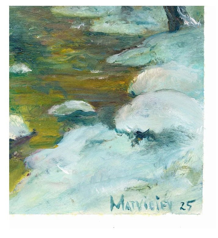 Landscape by Andrey Matvieiev (b. 1988) Original Oil Painting on board, Framed