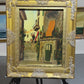 1929 Vintage oil painting on canvas, European cityscape, framed, Signed