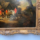 Antique 19century or earlier English School oil painting on canvas Hunting scene
