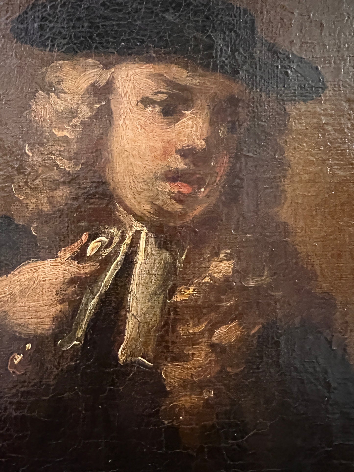 18th Century Baroque Antique Oil Painting – Gentleman & Beggars – Genre Scene