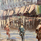 Vintage oil painting on canvas Paris street view, Unframed, Unsigned
