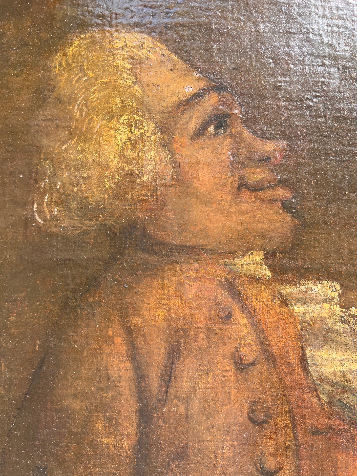18th C, Original Oil on Canvas, Attrib. THOMAS PATCH (UK, 1725-1782),Caricature