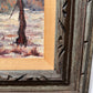 Vintage oil painting on canvas, Autumn Landscape, Signed S.West, Framed