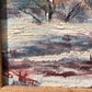 Vintage oil painting on canvas, Autumn Landscape, Signed S.West, Framed
