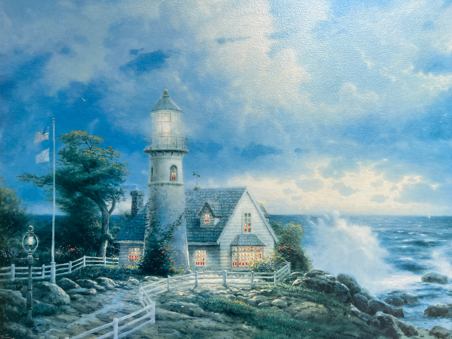 Thomas Kinkade "A Light in the Storm" on A/P Canvas, 24" x 20" Limited 247/395