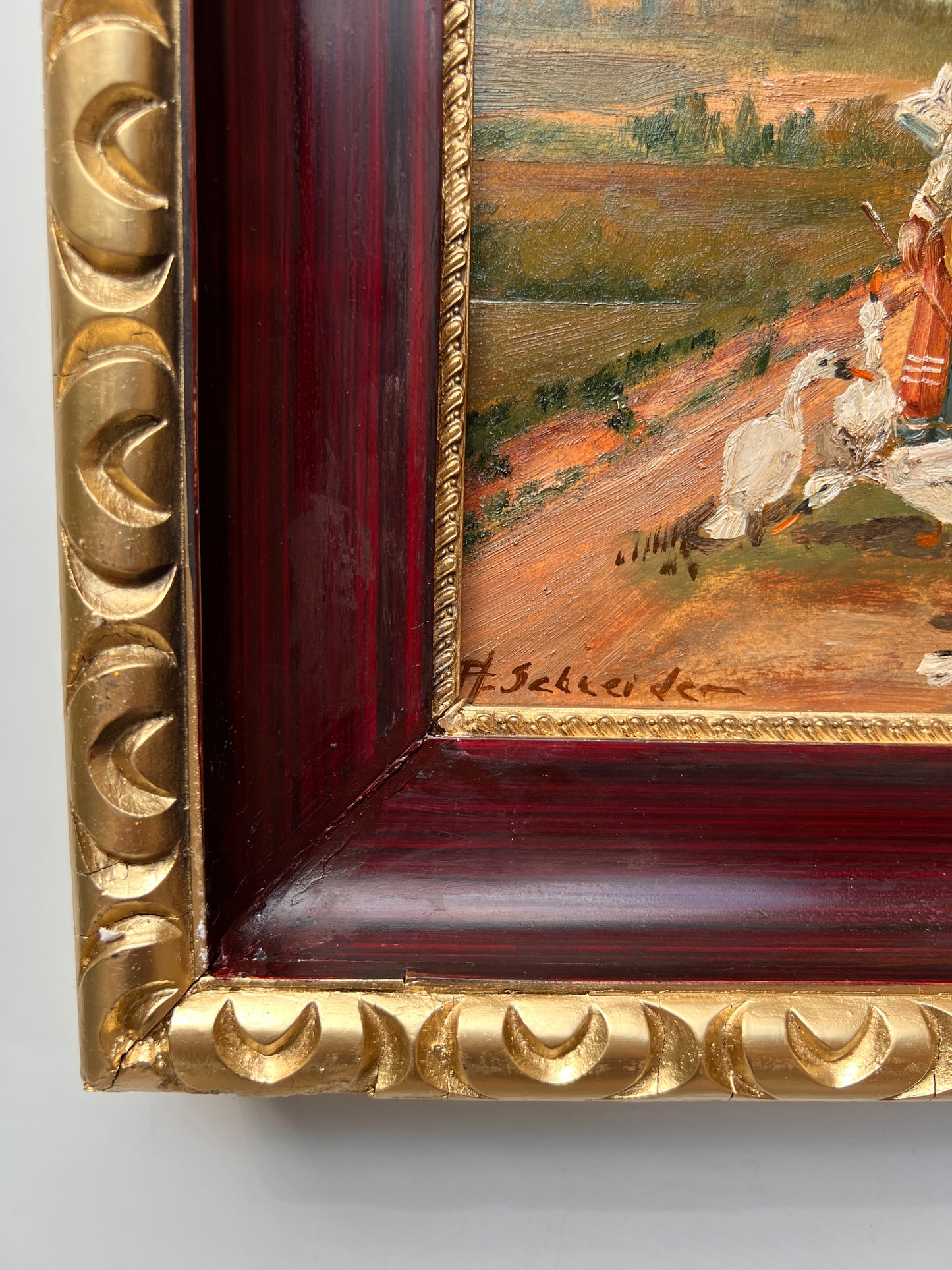 Listed American Artist Arthur Schneider (1866-1943 Antique Oil on board Painting