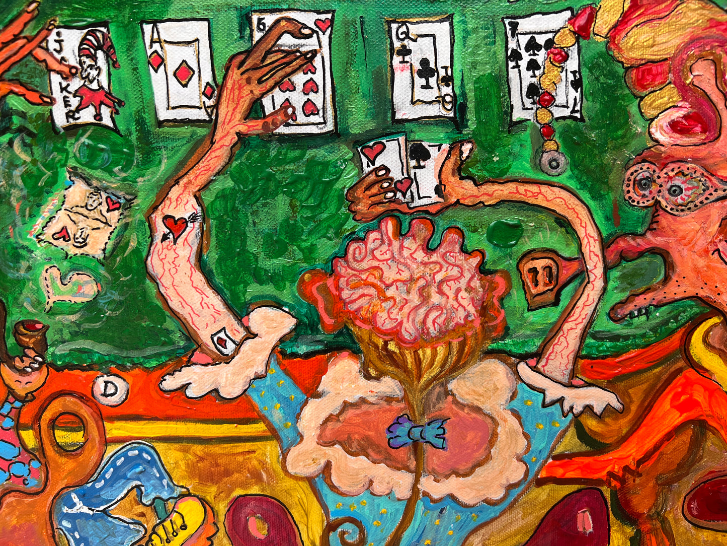Unique Large Painting on canvas by Serg Graff "Card Sharping". READ DESCRIPTION!