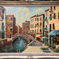Huge Vintage oil painting on canvas, Venice, Italy, Artist Anyer Rou, Framed