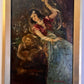 Antique 19th century Oil Painting on board, Spanish Dancing Woman, Signed