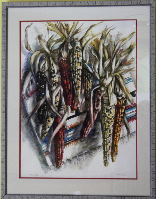 Hilda Katz 1909-1997 Original Rare collectible watercolor painting "Indian Corn"