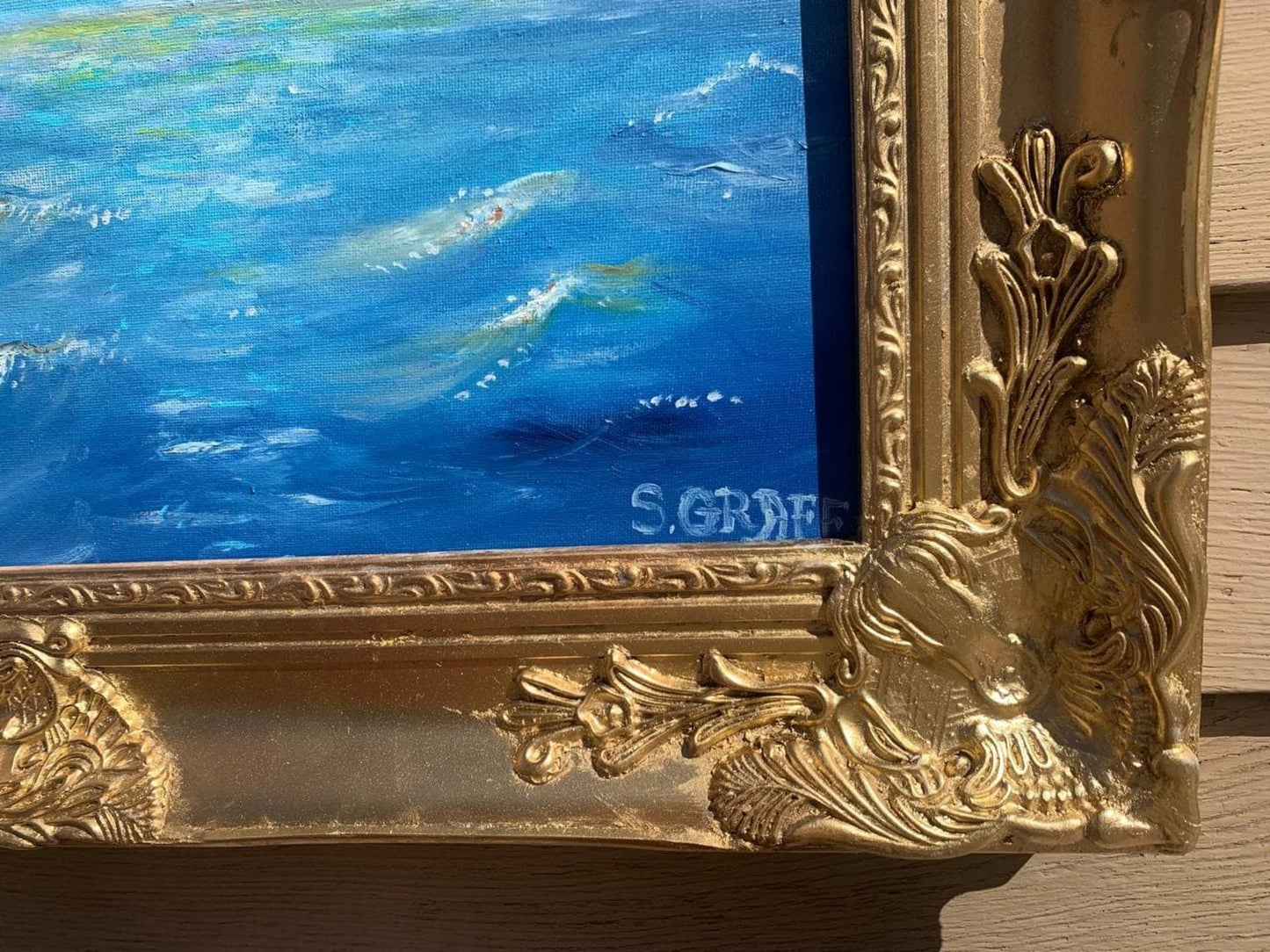Original Oil Painting "Loneliness" by Serg Graff – Sailboat at Sea in Moonlight