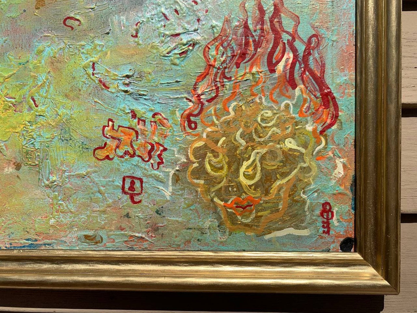 Oil Painting on Canvas, Fantasy Abstract Style, Signed S.Graff,COA Titled "Key"