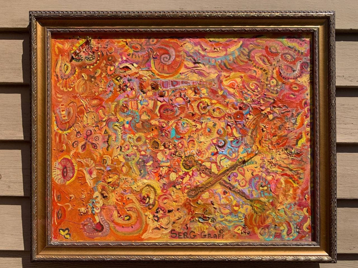 Serg Graff Abstract Original Painting “Forgotten Brushes” 2021, Framed COA