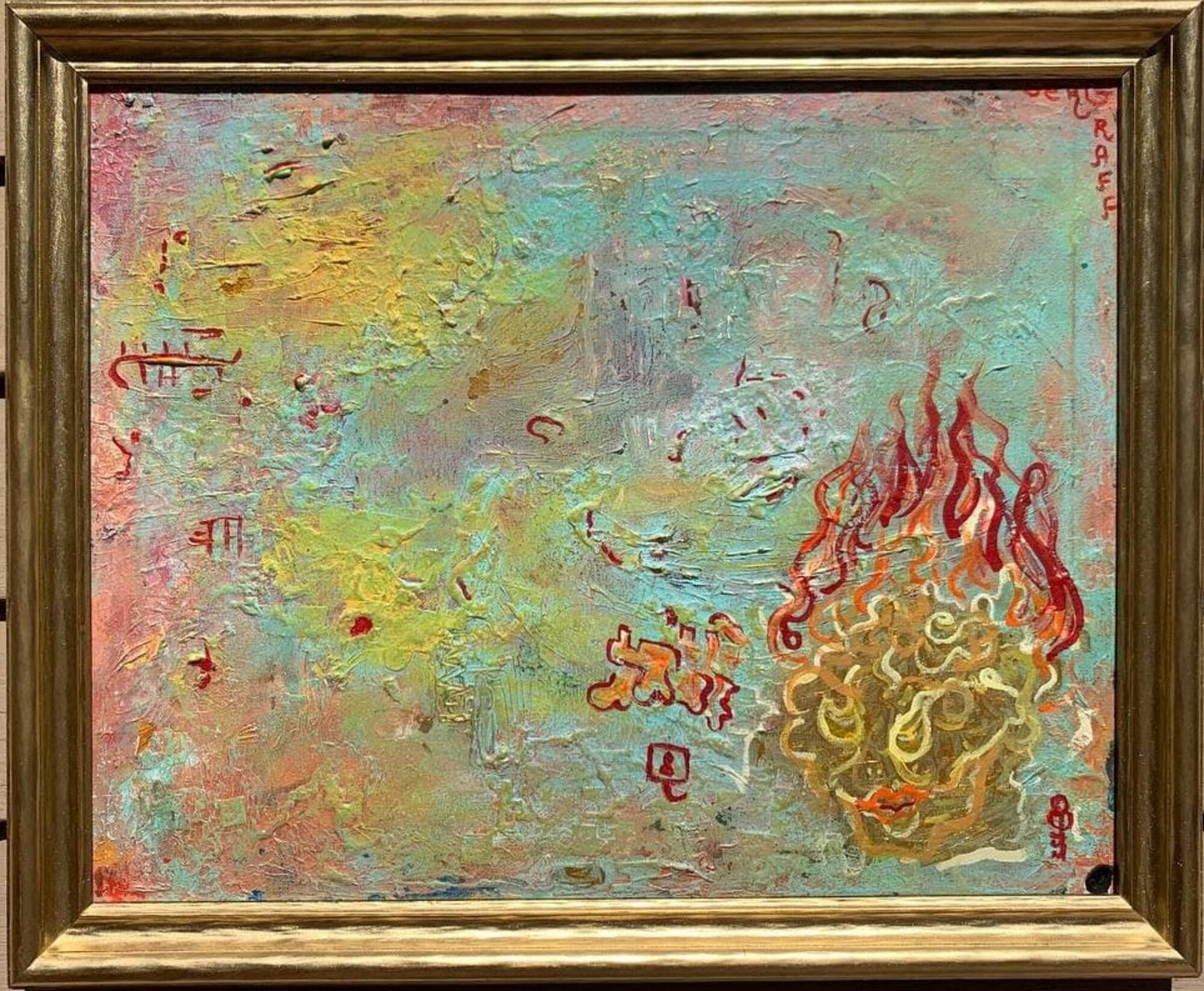 Oil Painting on Canvas, Fantasy Abstract Style, Signed S.Graff,COA Titled "Key"