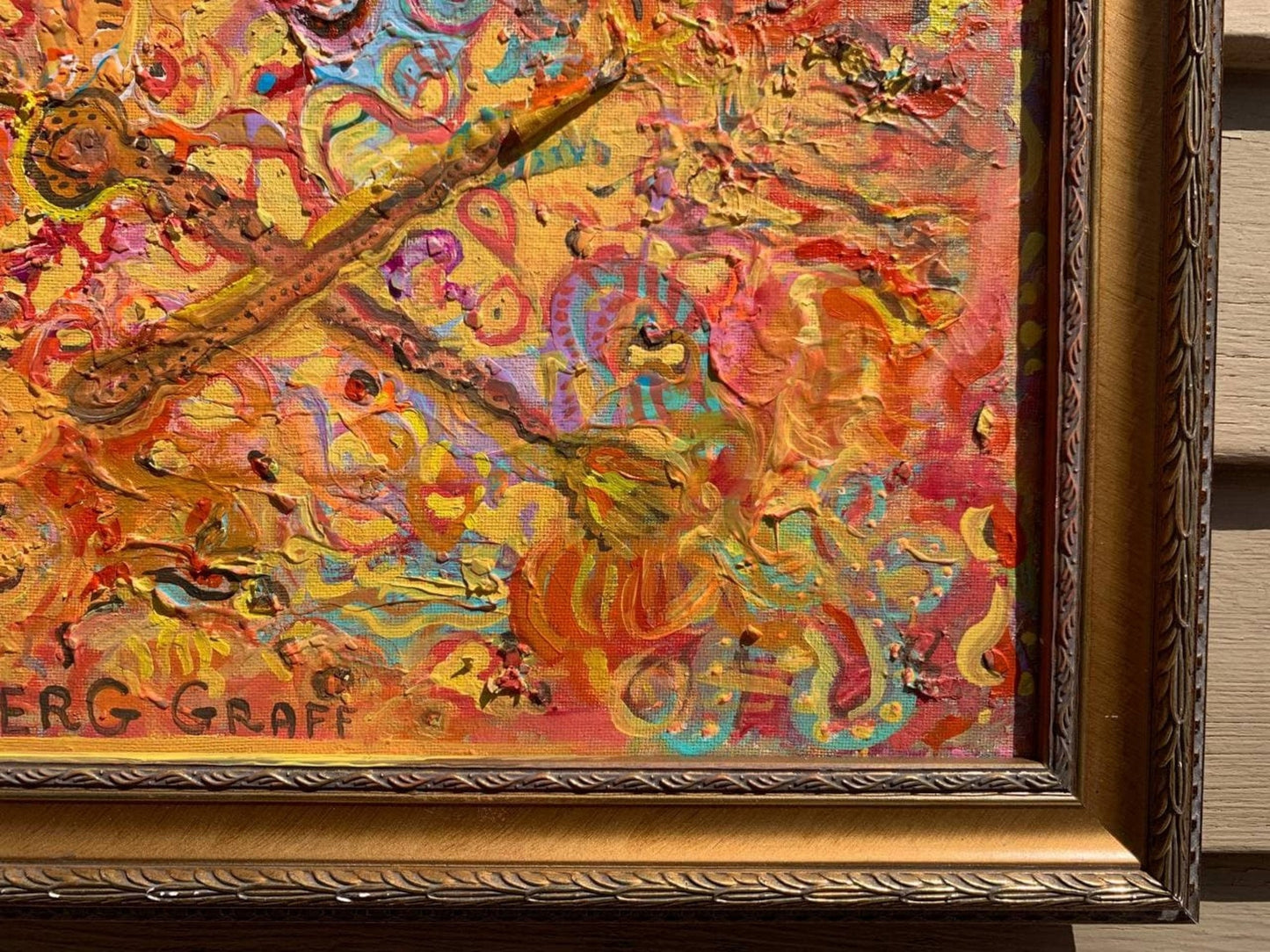 Serg Graff Abstract Original Painting “Forgotten Brushes” 2021, Framed COA