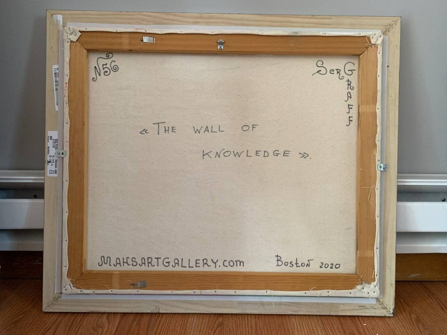 Original Acrylic Painting "The Wall of Knowledge" by Serg Graff, Framed, COA
