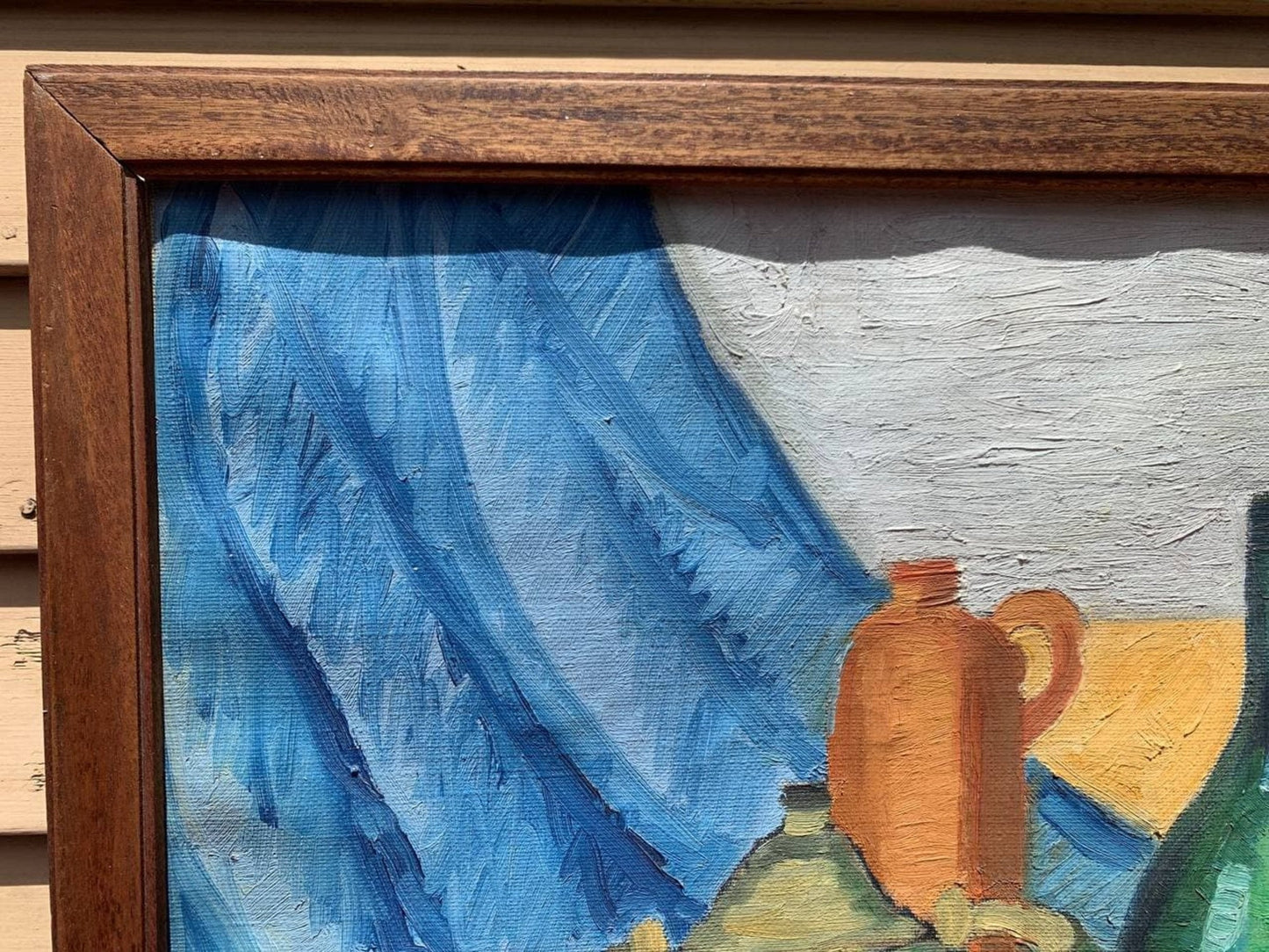Danish Vintage Still Life oil painting on canvas, Unsigned, Framed