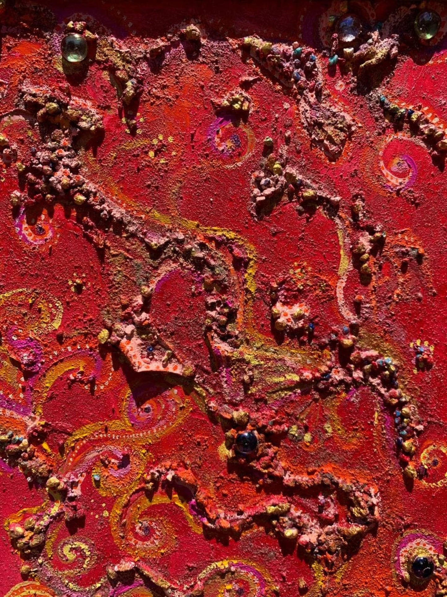 Textured Abstract Painting on Canvas by Serg Graff "Mysterious Patterns" COA