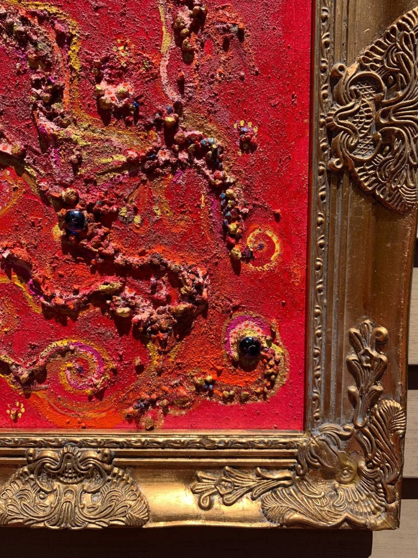 Textured Abstract Painting on Canvas by Serg Graff "Mysterious Patterns" COA