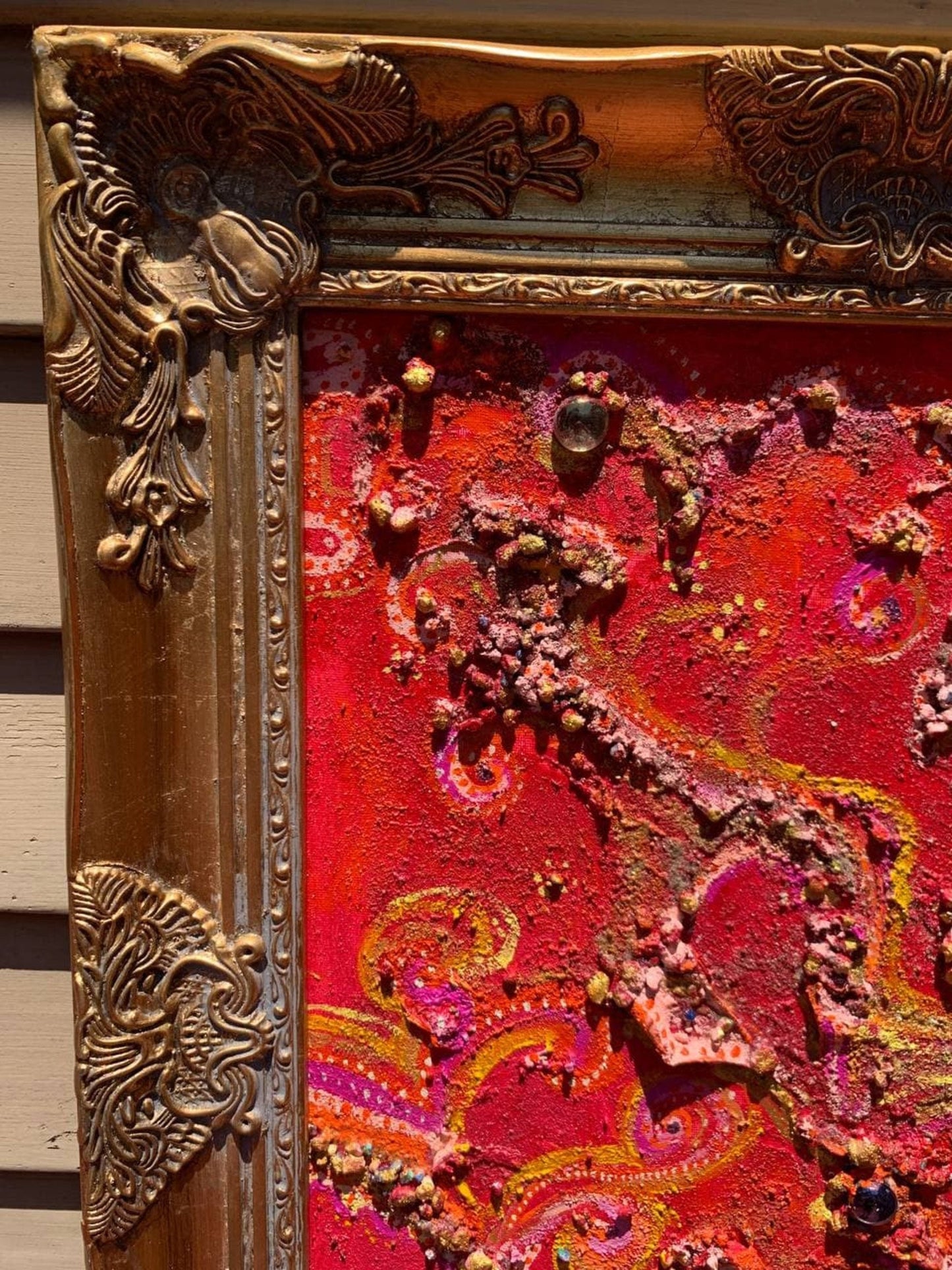Textured Abstract Painting on Canvas by Serg Graff "Mysterious Patterns" COA