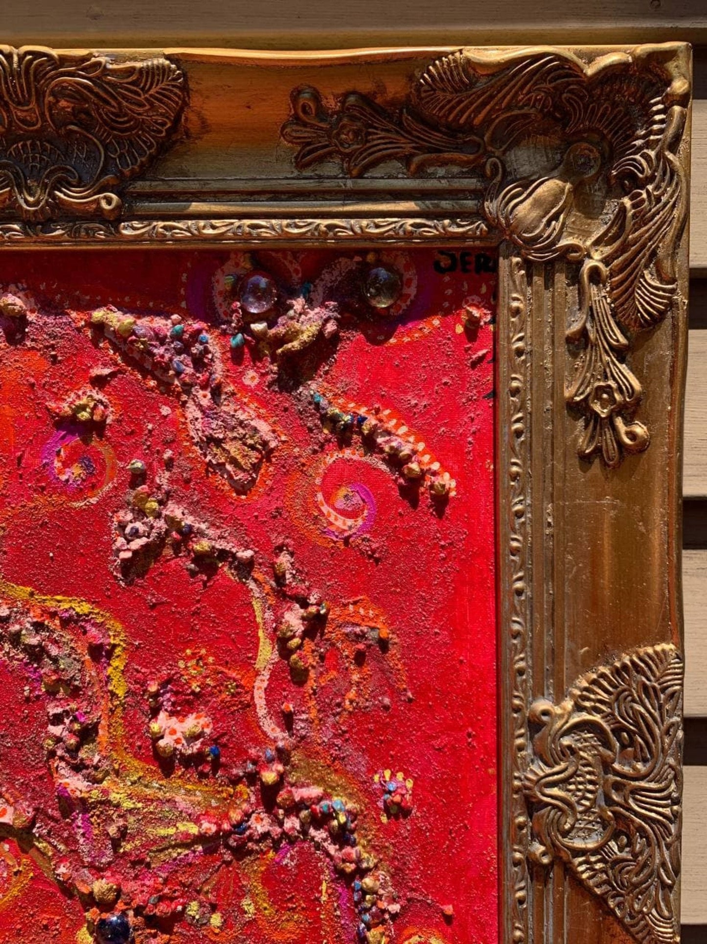 Textured Abstract Painting on Canvas by Serg Graff "Mysterious Patterns" COA