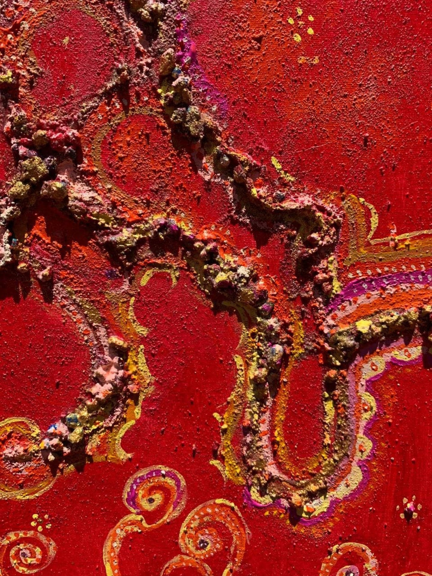 Original Textured Abstract Fantasy Painting by Serg Graff "Magic Patterns" COA