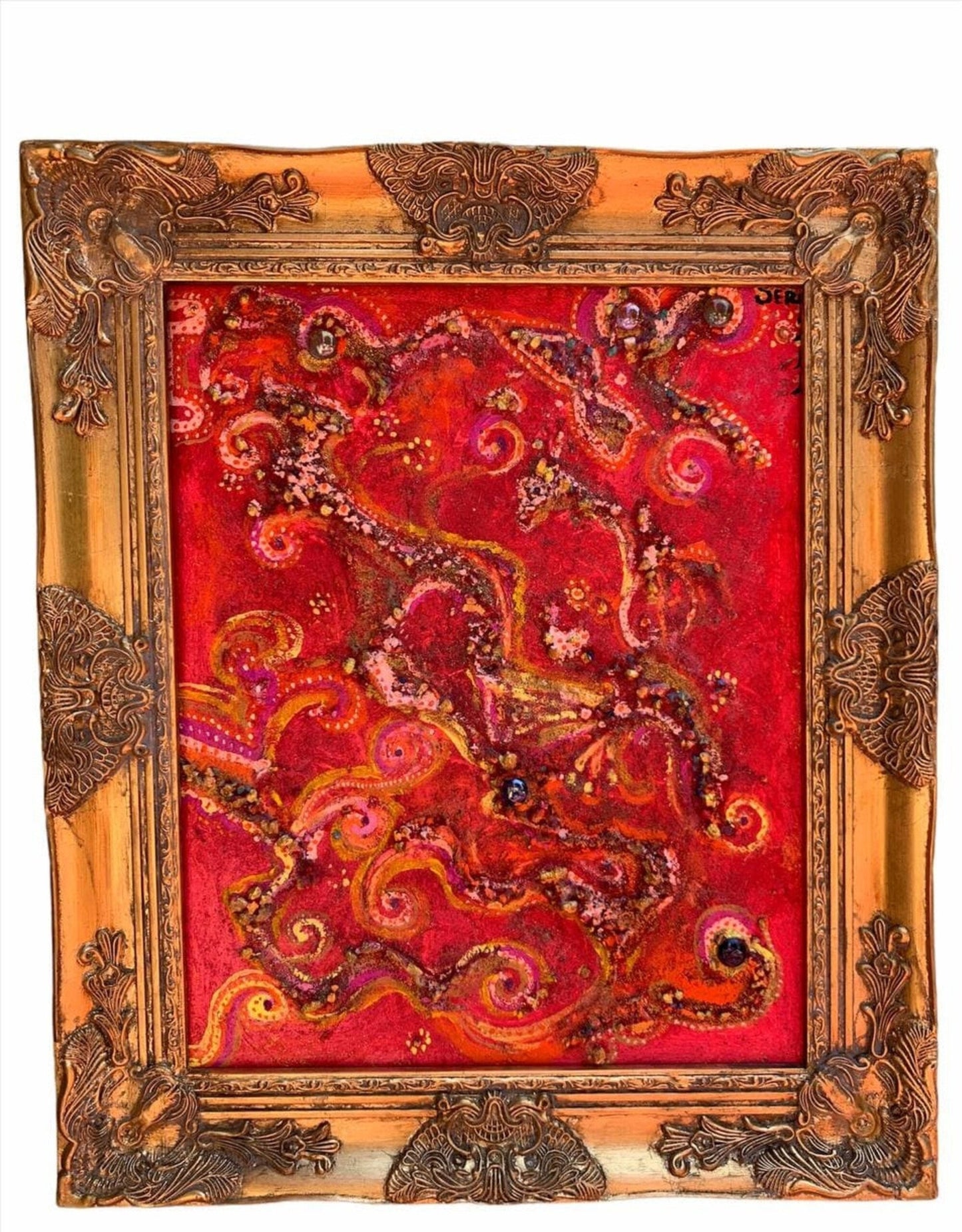 Textured Abstract Painting on Canvas by Serg Graff "Mysterious Patterns" COA