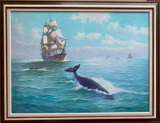 Humberto da Silva Fernandes(1937-2005)Clipper Ship Large Oil Painting on Canvas
