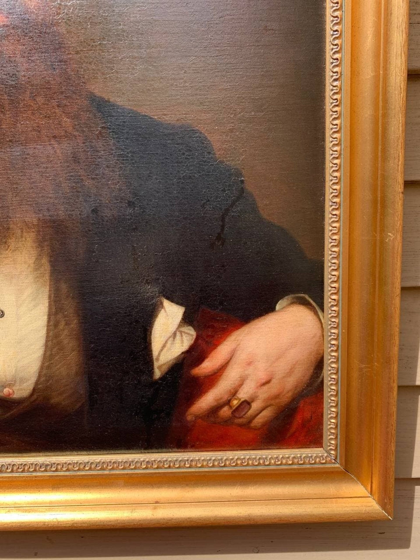 ORIGINAL 1860 Famous American Artist Henry Peters Gray (1819-1877) antique oil on canvas, portrait