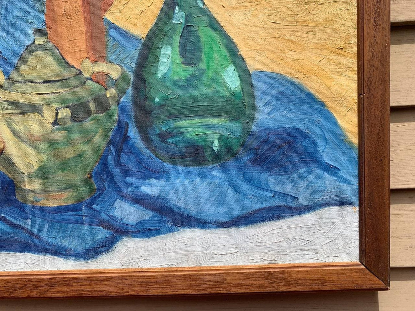 Danish Vintage Still Life oil painting on canvas, Unsigned, Framed