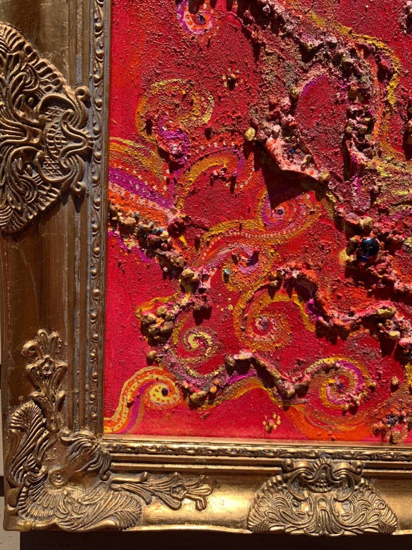 Textured Abstract Painting on Canvas by Serg Graff "Mysterious Patterns" COA