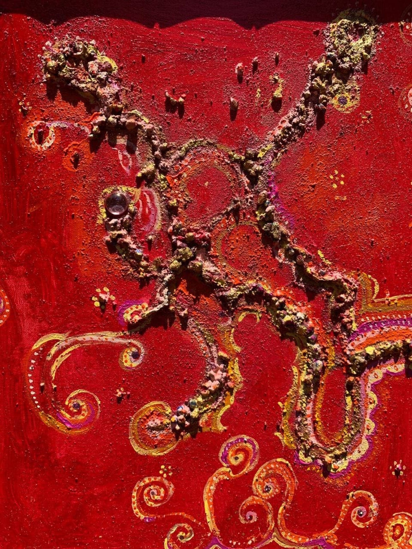 Original Textured Abstract Fantasy Painting by Serg Graff "Magic Patterns" COA