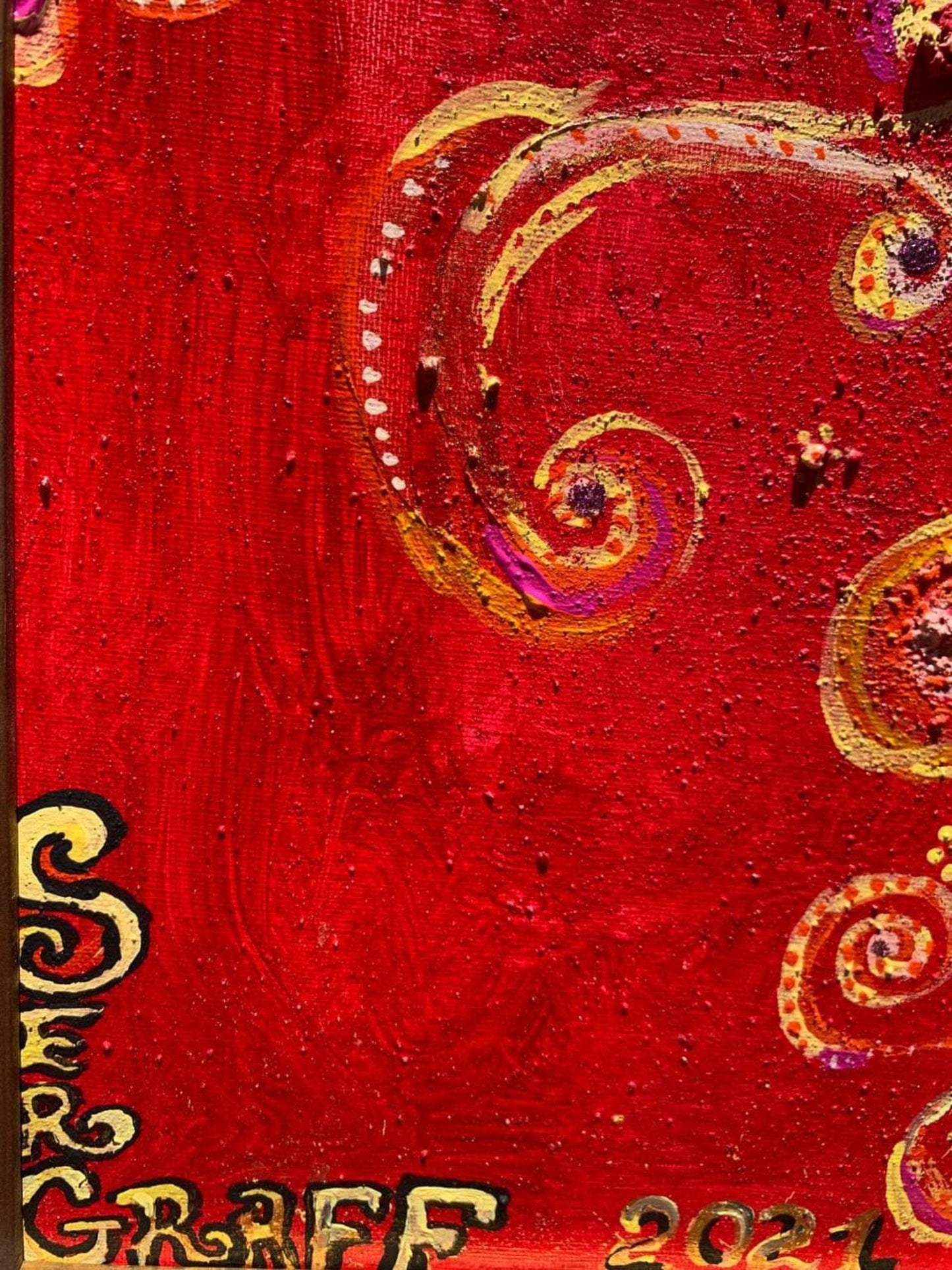 Original Textured Abstract Fantasy Painting by Serg Graff "Magic Patterns" COA